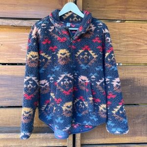 OLD NAVY / pullover sherpa / navy Nordic pattern / size large / NEW WITHOUT TAGS